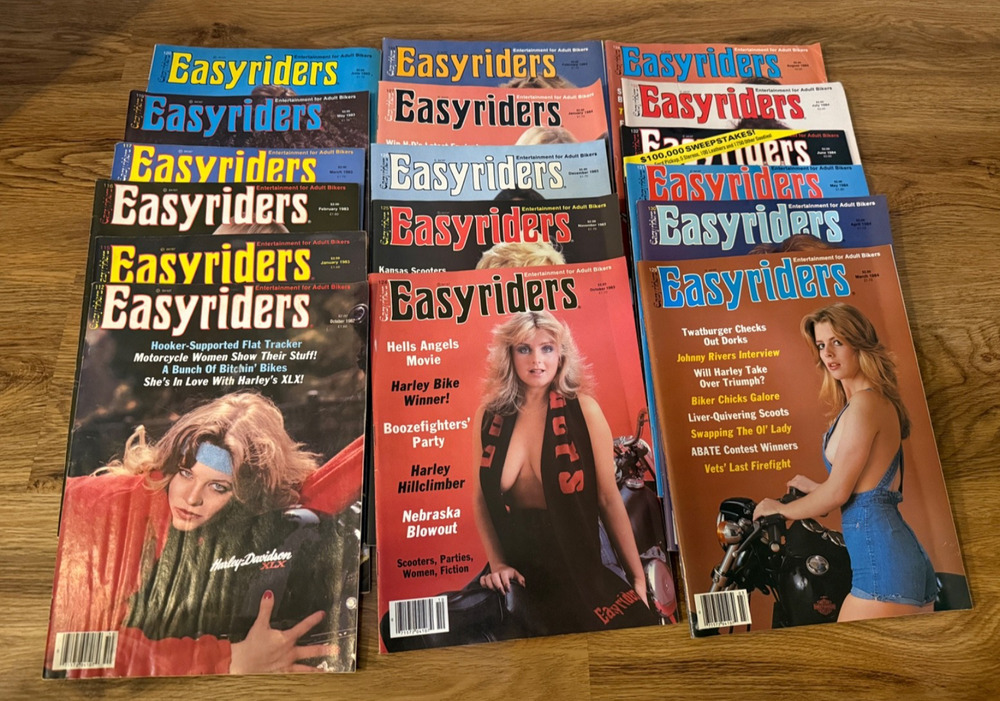 🏍️ Easy Riders Magazine Lot of 19 Vintage Motorcycle Biker Adult 1982-1984